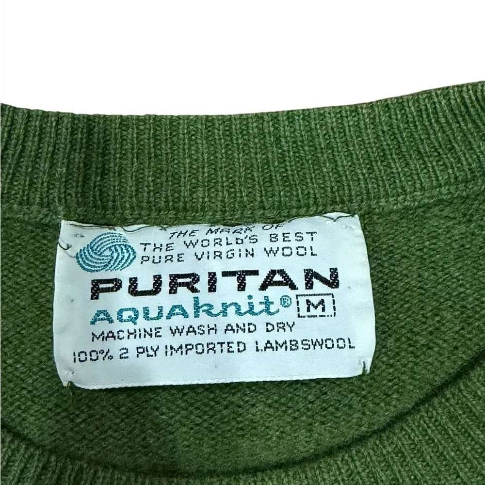 💚 Vintage Puritan Aquaknit Lambswool‎ Sweater | Men’s Medium 🧶